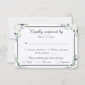 Eucalyptus Katoen | Gevoelde Ecru Trouw RSVP Kaart (Voorkant)