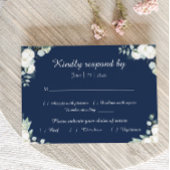 Eucalyptus katoen | Marine moderne trouw-RSVP kaar RSVP Kaartje