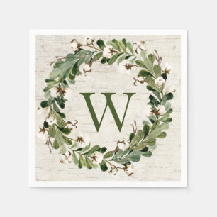 Eucalyptus & katoengeboorte - Weesmonogram Servet
