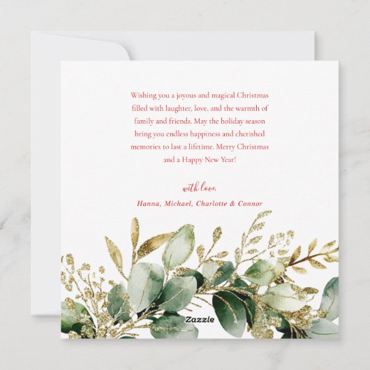 Eucalyptus Kerstkrans Groen Elegant Feestdagenkaart (Achterkant)