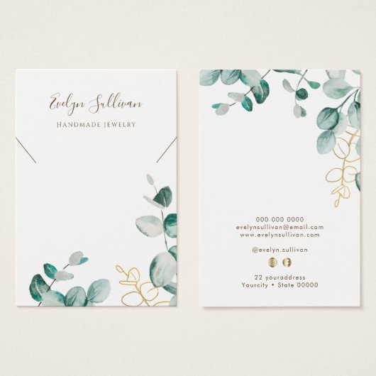 Eucalyptus ketting-displaykaart visitekaartje (Voorkant /achterkant)
