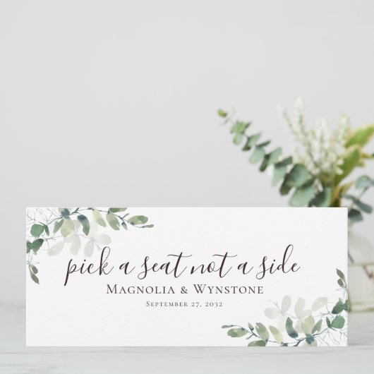 Eucalyptus Kies een Stoel Niet een Kant Kaart (Staand voorkant)