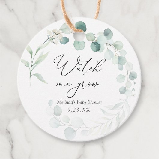 Eucalyptus Kijk me groeien Plant gunst Bedankjes Labels (Voorkant)