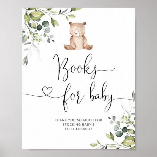 Eucalyptus kleine beer, eucalyptusboeken voor baby poster (Voorkant)