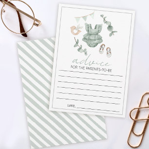 Eucalyptus kleren baby shower Advieskaart ouders