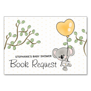 Eucalyptus Koala Book Request Card Baby shower Kaart