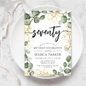 Eucalyptus krans 70e verjaardagsfeest kaart