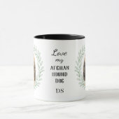 Eucalyptus Krans Afghaanse Hond Honden Monogram Mok (Midden)