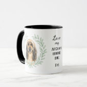 Eucalyptus Krans Afghaanse Hond Honden Monogram Mok (Voorkant links)