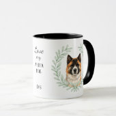 Eucalyptus Krans Akita Hond Monogram Mok (Voorkant rechts)