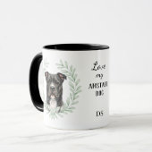 Eucalyptus Krans AmStaff Hond Monogram Mok (Voorkant links)