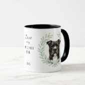 Eucalyptus Krans AmStaff Hond Monogram Mok (Voorkant rechts)