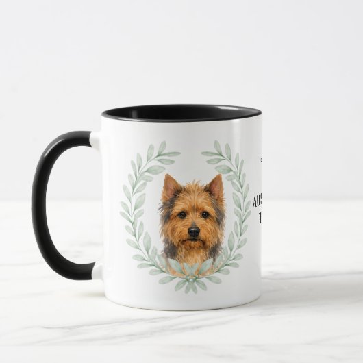 Eucalyptus Krans Australische Terrier Honden Monog Mok (Links)