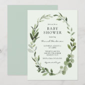 Eucalyptus krans Baby shower Kaart (Voorkant / Achterkant)