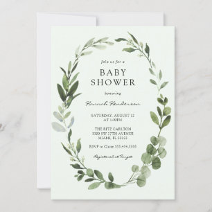 Eucalyptus krans Baby shower Kaart