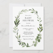 Eucalyptus krans Baby shower Kaart (Voorkant)