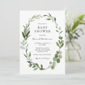 Eucalyptus krans Baby shower Kaart (Staand voorkant)