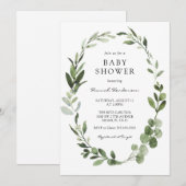 Eucalyptus krans Baby shower Kaart (Voorkant / Achterkant)