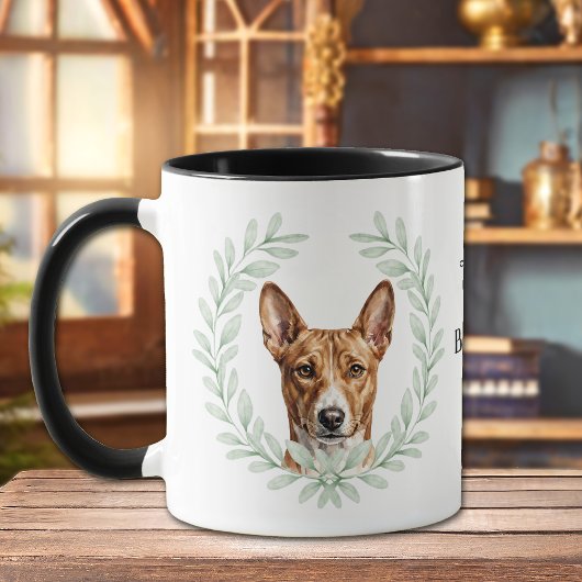 Eucalyptus Krans Basenji Hound Hond Monogram Mok