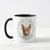 Eucalyptus Krans Basenji Hound Hond Monogram Mok (Links)