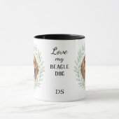 Eucalyptus Krans Beagle Hound Hond Monogram Mok (Midden)