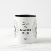 Eucalyptus Krans Bearded Collie Hond Monogram Mok (Midden)