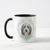 Eucalyptus Krans Bearded Collie Hond Monogram Mok (Links)