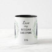 Eucalyptus Krans Belgische Herder Monogram Mok (Midden)