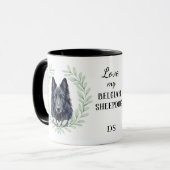 Eucalyptus Krans Belgische Herder Monogram Mok (Voorkant links)