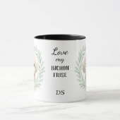 Eucalyptus Krans Bichon Frise Hond Monogram Mok (Midden)