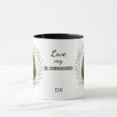 Eucalyptus Krans Bloodhound Honden Monogram Mok (Midden)