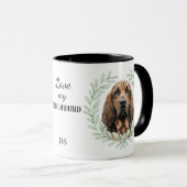 Eucalyptus Krans Bloodhound Honden Monogram Mok (Voorkant rechts)