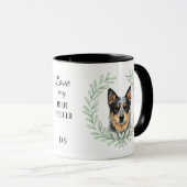 Eucalyptus Krans Blue Heeler Hond Monogram Mok (Voorkant rechts)