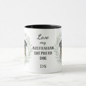 Eucalyptus Krans Blue Merle Aussie Monogram Mok (Midden)