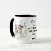 Eucalyptus Krans Blue Merle Aussie Monogram Mok (Voorkant links)