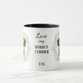 Eucalyptus Krans Border Terrier Honden Monogram Mok (Midden)