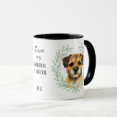 Eucalyptus Krans Border Terrier Honden Monogram Mok (Voorkant rechts)