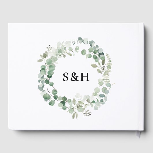 Eucalyptus krans botanische bruiloft gastenboek (Achterkant)