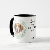 Eucalyptus Krans Brittany Hond Monogram Mok (Voorkant links)