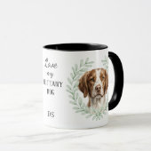 Eucalyptus Krans Brittany Hond Monogram Mok (Voorkant rechts)