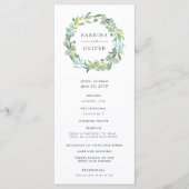Eucalyptus krans bruiloft ceremonie programma programmakaart (Voorkant)