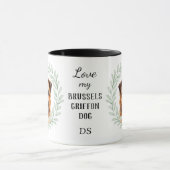 Eucalyptus Krans Brussels Griffon Hond Monogram Mok (Midden)