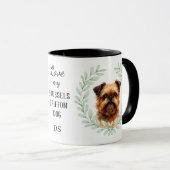 Eucalyptus Krans Brussels Griffon Hond Monogram Mok (Voorkant rechts)