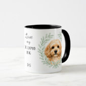 Eucalyptus Krans Buff Cockapoo Hond Monogram Mok (Voorkant rechts)