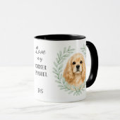 Eucalyptus Krans Buff Cocker Spaniel Hond Monogram Mok (Voorkant rechts)