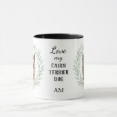 Eucalyptus Krans Cairn Terrier Hond Monogram Mok (Midden)