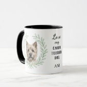 Eucalyptus Krans Cairn Terrier Hond Monogram Mok (Voorkant links)