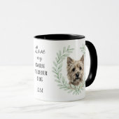 Eucalyptus Krans Cairn Terrier Hond Monogram Mok (Voorkant rechts)