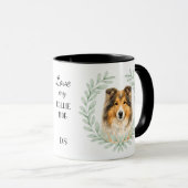 Eucalyptus Krans Collie Hond Monogram Mok (Voorkant rechts)
