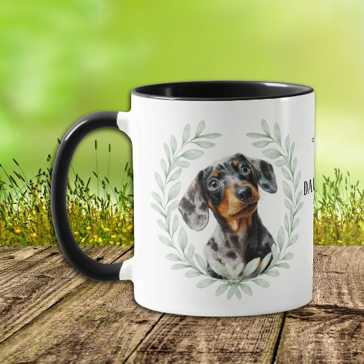 Eucalyptus Krans Dachshund Hond Monogram Mok